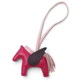 Hermès NEW HERMES RODEO PEGASE PM H083010CA BAG CHARM PINK LEATHER HORSE Pink