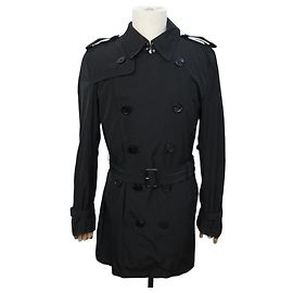 BURBERRY WATERPROOF COAT TRENCH MID-LENGTH BRIT 3762793 M 38 BLACK COAT Black