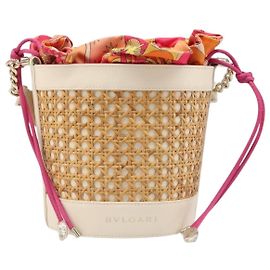 Bulgari Bvlgari Serpenti Forever Bucket Leather Bege