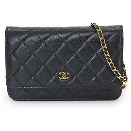 Cartera de cadena clásica Chanel Matelassé Negro