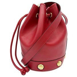 Salvatore Ferragamo Red Leather Shoulder Bag Red