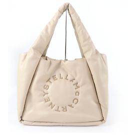 Stella Mc Cartney Stella McCartney Logo Puffy Tote Bag Beige
