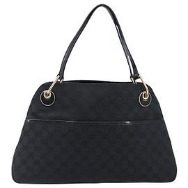 Tote Gucci Twins em Canvas GG e Couro Large Preto