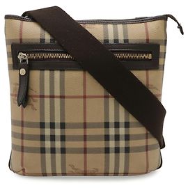 Burberry Nova Check Shoulder Bag Black Beige Dark red