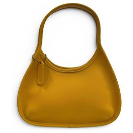 Bolsa de Ombro Coach Vintage em Couro Mostarda Mostarda