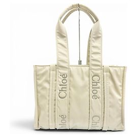 Chloé WOODY Medium Tote Bag Beige
