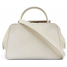 Bolsa de Ombro 2-Way FLUTE em couro Valextra Cru
