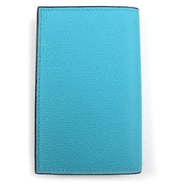 Portabiglietti in pelle Valextra Blu Turchese