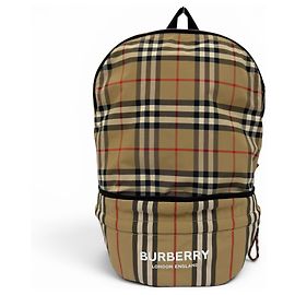 Burberry Nova Check Logo Backpack Beige