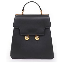 Marni ZAMP0018U0 Trancaloo Leather Mini Backpack/Handbag Black