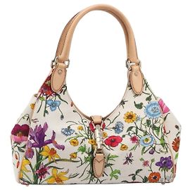 Gucci Joy Bardot Hobo Flora Canvas Medium Multicolore