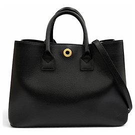 Burberry Bermondsey Check Medium Leather Handbag Black