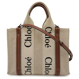 Sac cabas Chloé Woody Small Marron Beige