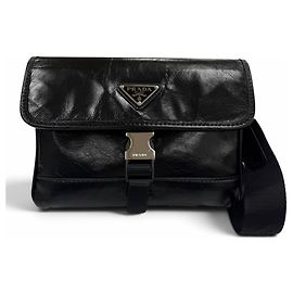 Sac à épaule Prada Soft Looks en cuir Noir