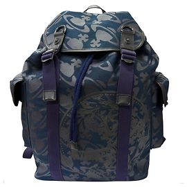 Vivienne Westwood Navy Canvas and Leather Backpack Navy blue