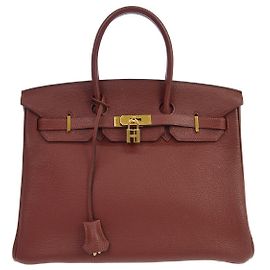 Hermès Hermes Birkin Red Togo com Gold Hardware 35 Vermelho