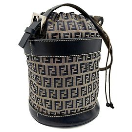 Fendi Zucca Navy Shoulder Bag Navy blue