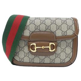 Borsa a tracolla Gucci HORSEBIT 1955 Marrone Beige