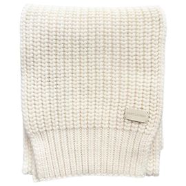 Autre Marque Saint Laurent Chunky Knit Cashmere Scarf White Cream