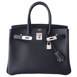 Hermès Birkin 30 Epsom Leather Handbag in Black Black