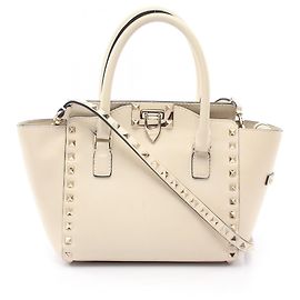 Sac à main 2-Way Valentino Rockstud Écru