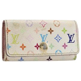 LOUIS VUITTON Monogram Multicolor Multicles 4 Key Case White M93731 Auth 202746 Blanco