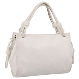 Bolso de mano LOEWE de cuero blanco plata auténtico 203231A Plata Blanco