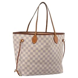 Saco Tote LOUIS VUITTON Damier Azur Neverfull MM N41605 LV Auth 202468 Outro