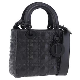 Christian Dior Canage Handtasche Leder 2way Schwarz Auth ka6141SAV Schwarz