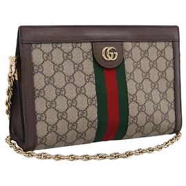 Borsa a tracolla GUCCI GG Supreme Web Sherry Line Chain PVC 503877 Auth ka6065A Beige Altro