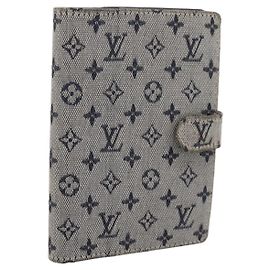 LOUIS VUITTON Monogram Mini Agenda PM Day Planner Cover Blue R20910 Auth BA15743 Blue