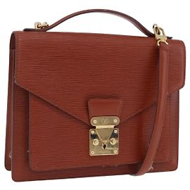 Sac à main LOUIS VUITTON Epi Monceau 28 Brown M52123 LV Auth BA15652 Marron