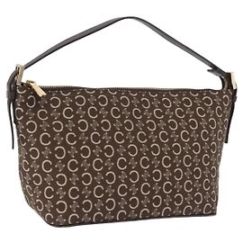 Céline Borsa a tracolla CELINE C Macadam Canvas Marrone Oro Auth 203001 Marrone D'oro