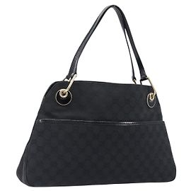 Sac cabas GUCCI GG Canvas Noir et Doré 121023 Auth 202293A Noir Autre
