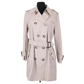 Gabardina Burberry beige de algodón Beige