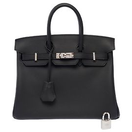 Hermès Borsa HERMES Birkin 25 in Pelle Nera - 103896 Nero