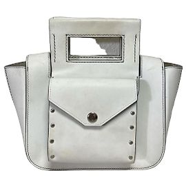 Céline Square Medium Handbag White Leather White