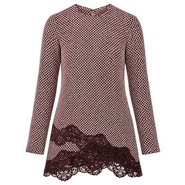 Stella Mc Cartney Stella McCartney Spring 2012 Runway Silk and Lace Mini Dress White Dark red