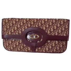 Bolsa Christian Dior Monogram Oblique Bordô Rosa Branco