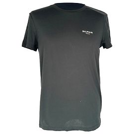 T-shirt Balmain en coton noir avec logo floqué Noir
