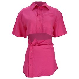 Robe mini Jacquemus La Chemise Arles avec découpes en viscose rose Rose