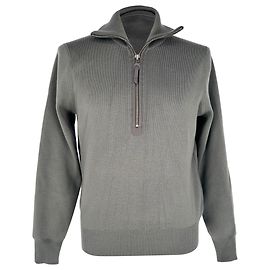 Tom Ford Half-Zip Knitted Sweater in Grey Wool Grey