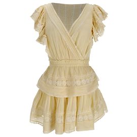 Robe mini à volants Loveshackfancy Gwen en coton jaune Jaune