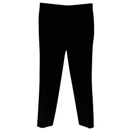Pantaloni a gamba dritta Prada in lana nera Altro Stampa python