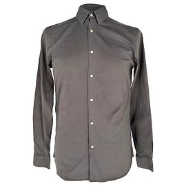 Camicia Burberry a maniche lunghe con bottoni in cotone grigio Grigio