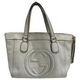 Gucci Soho Tote Bag Tassel Bege Marfim Couro Bege