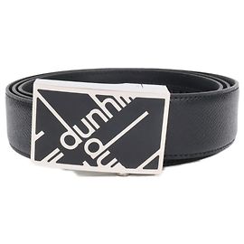 Alfred Dunhill Cinto de couro Dunhill Alfred com fivela de logotipo assinatura Preto