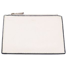 Valextra White Leather Coin Purse White