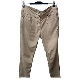 Autre Marque Saint Laurent beige Baumwollhose gerade geschnitten Beige