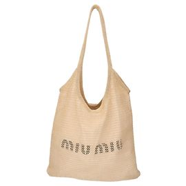 Miu Miu Ivy Raffia-Effekt x Leinen Tote Bag Andere